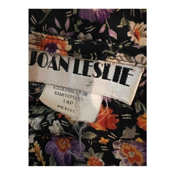 Joan Leslie Vintage Floral Button Down Dress 14 Petite - Picture 9 of 10